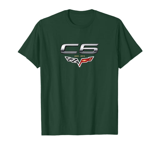 Classic CAR C6 Vette Emblem 2005-2013 Sports CAR Flags Badge T-Shirt