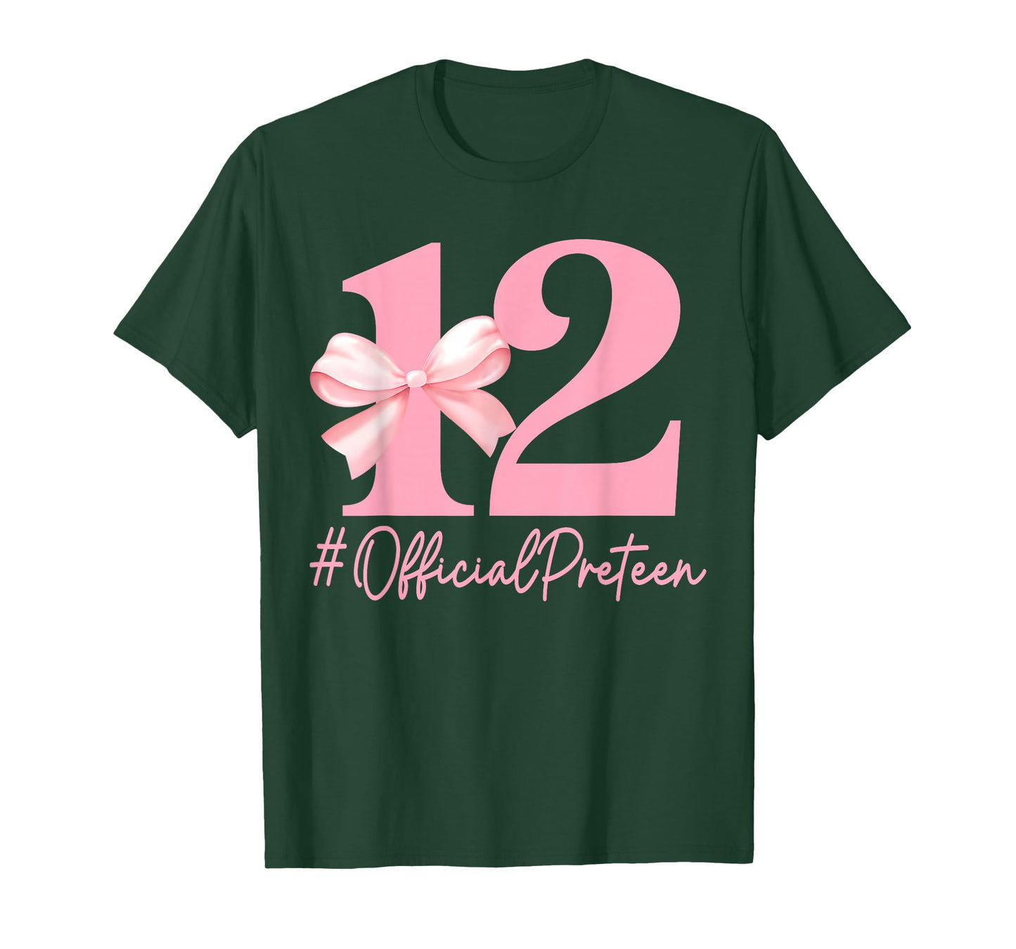 Birthday Girl Pink Coquette Bow 12 Year Old Aesthetic Girly T-Shirt