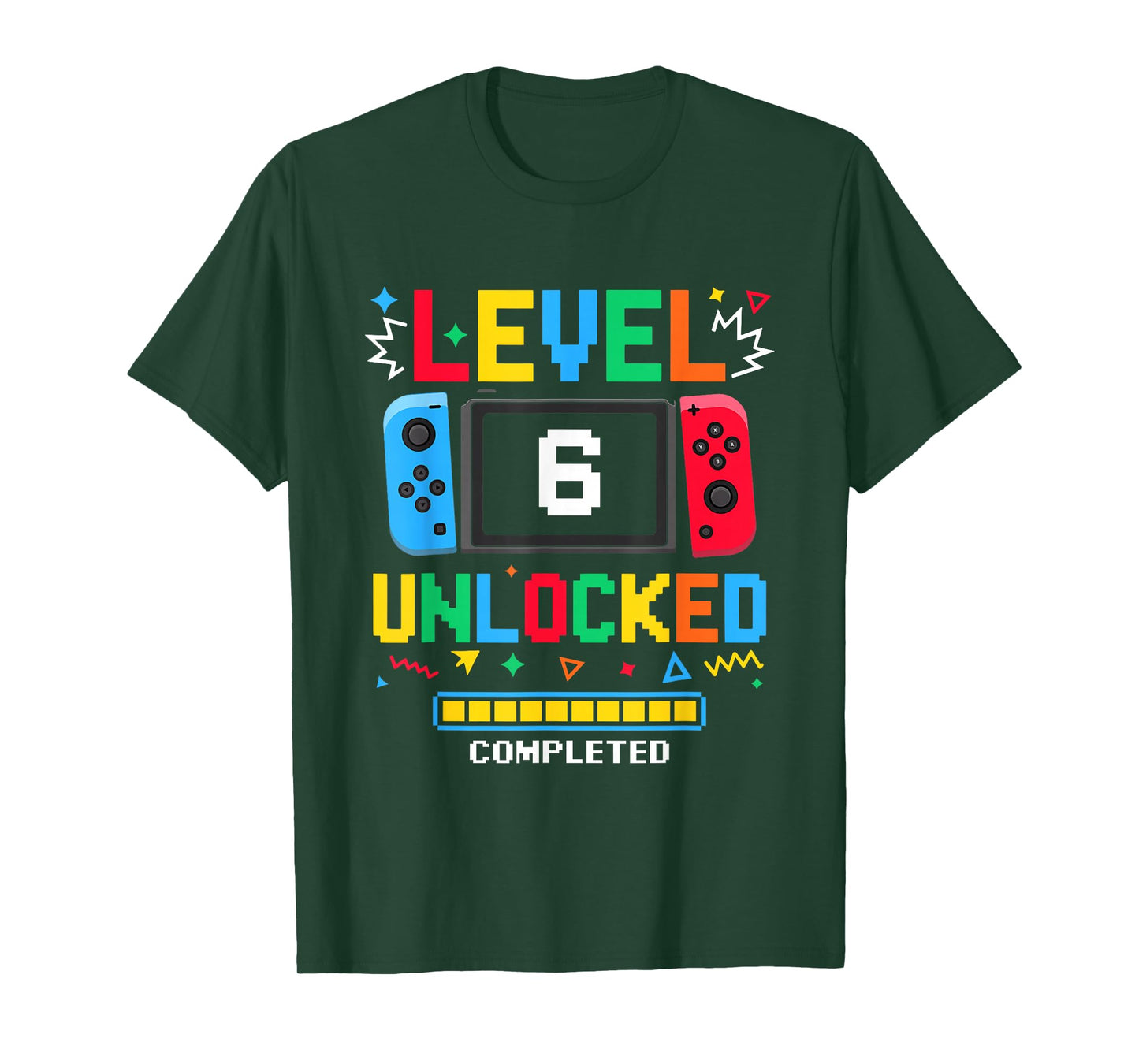 Level 6 Unlocked Gamer 6 Year Old Birthday Video Game Boys T-Shirt