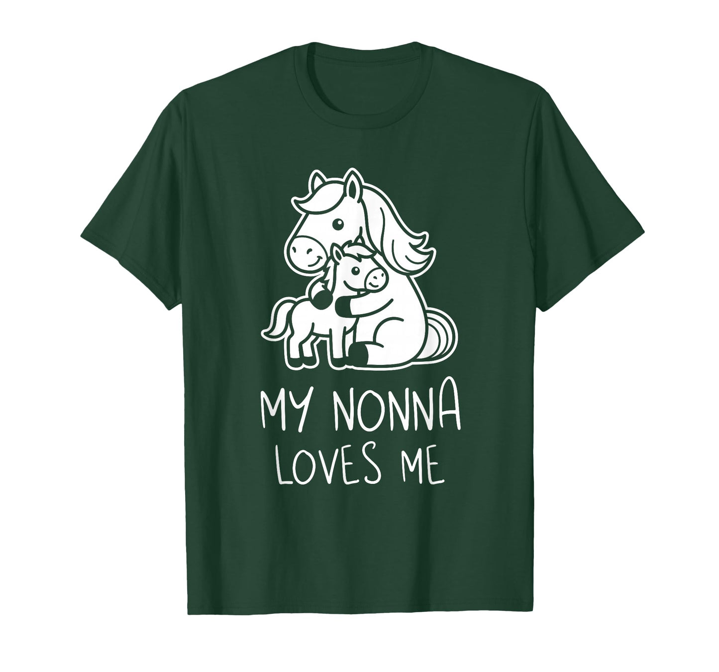 Cute Baby & Grandma My Nonna Loves Me Horse T-Shirt