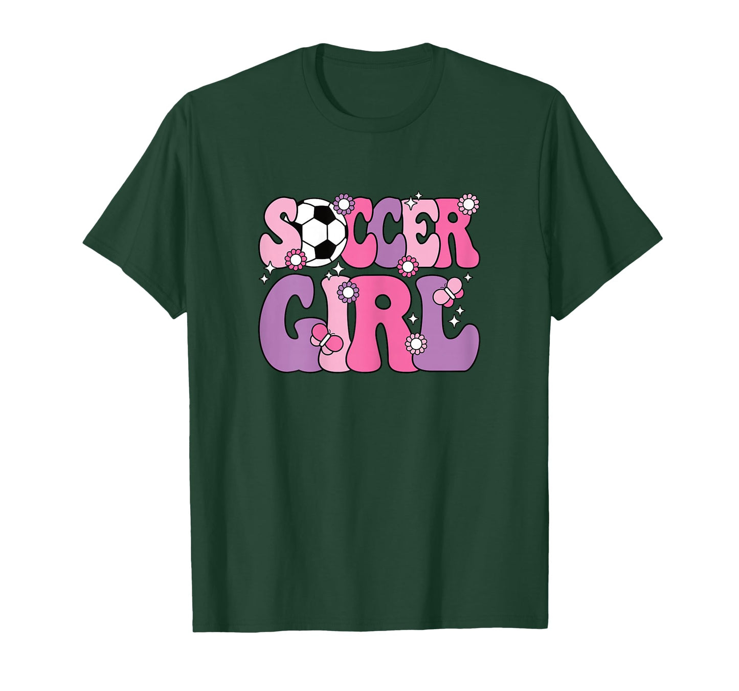 Soccer Girl Cute Groovy Soccer Lover Women Girls Kids T-Shirt