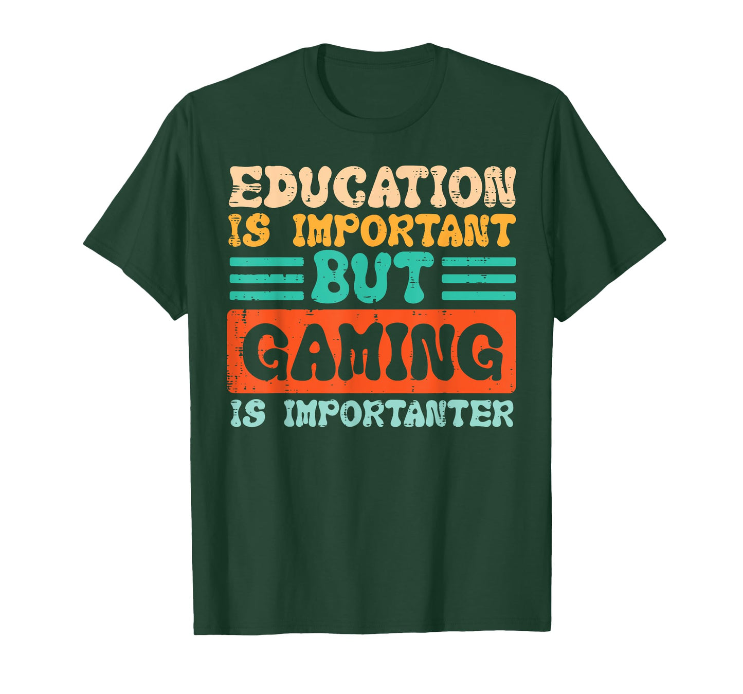Education Important Gaming Importanter Gamer Boys Kids Men T-Shirt