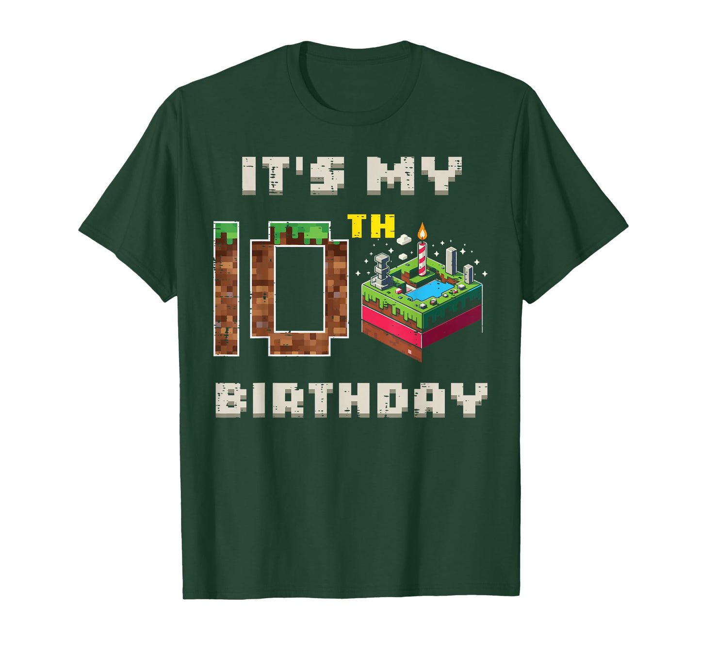 My 10th Birthday Pixel Game 10 Cake Gamer Boys Kid Youth T-Shirt