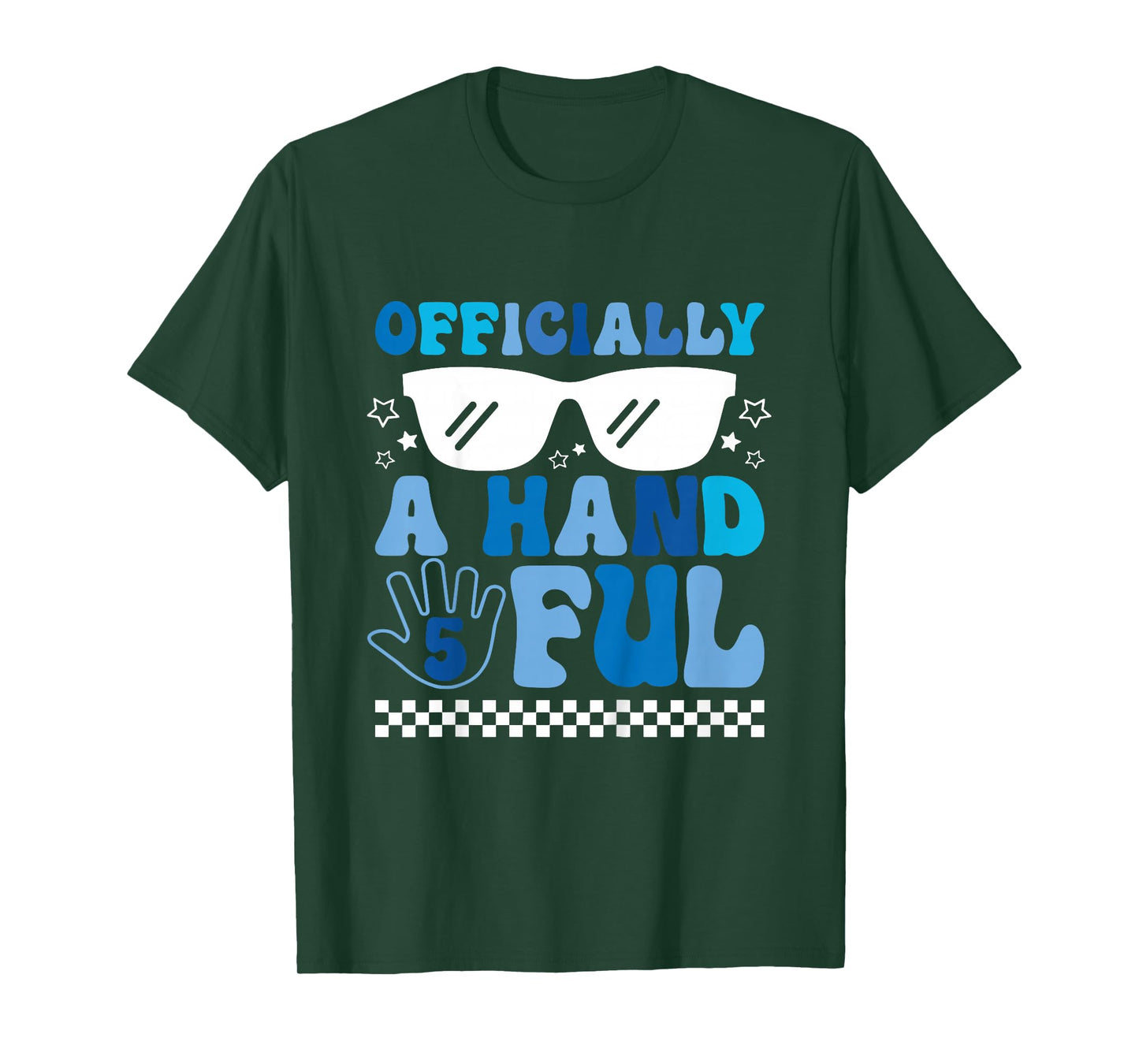 Kids Kids I'm Officially a Handful 5th Birthday Party Funny Boy T-Shirt