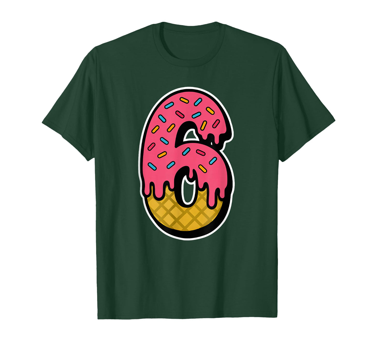 Number 6 Bold Six Seven Ice Cream Drip Funny Couple Friend T-Shirt