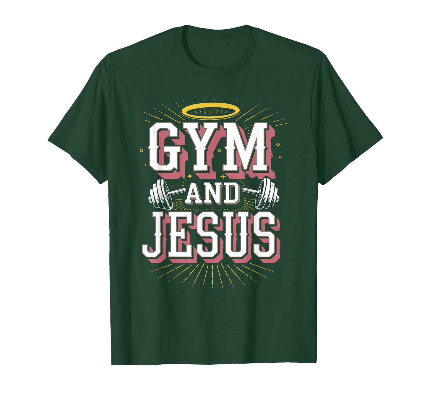 Gym and Jesus Faith Fitness Design T-Shirt