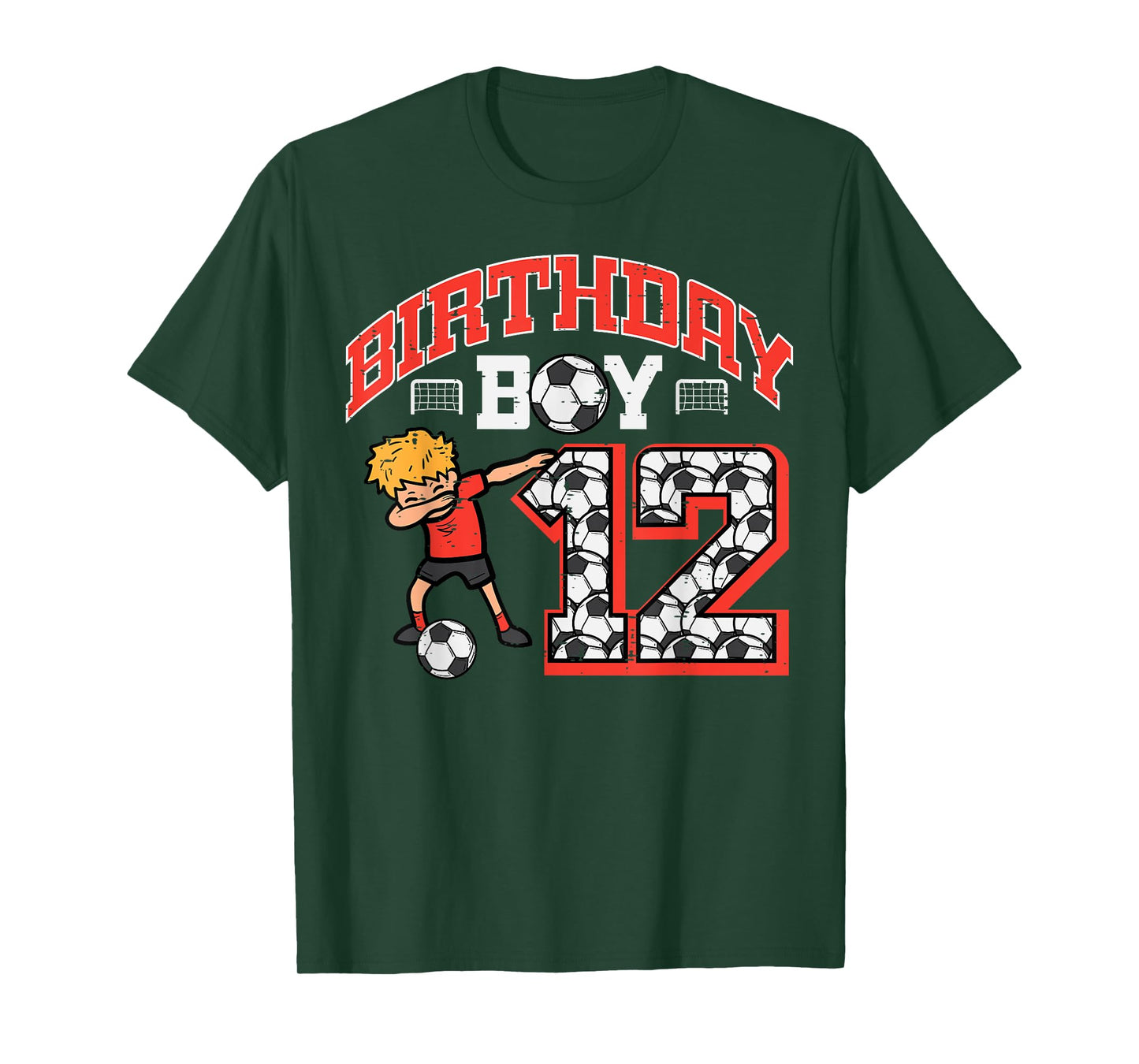 Birthday Boy 12 Soccer Dab 12th Year Old Bday Sport Boys Kid T-Shirt