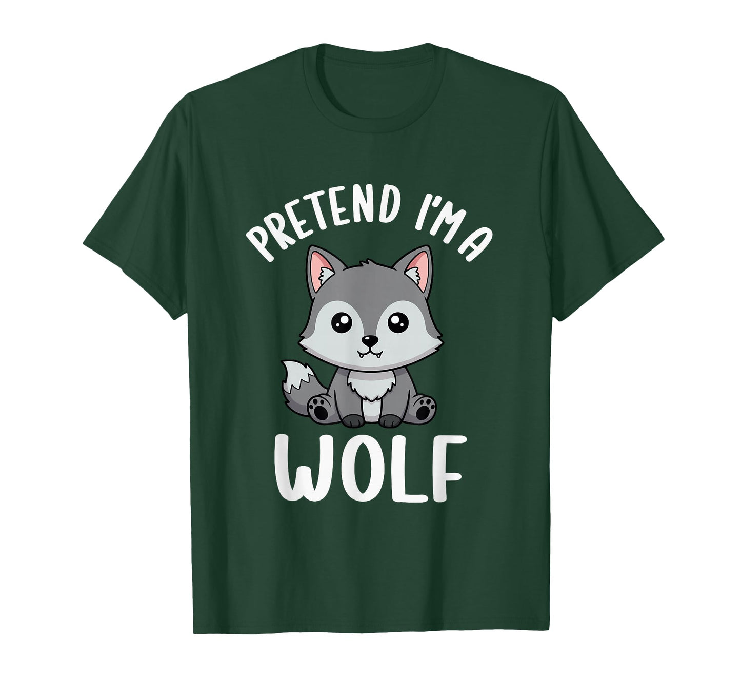 Pretend I'm A Wolf Tee Kids Funny Wolf Halloween Costume T-Shirt