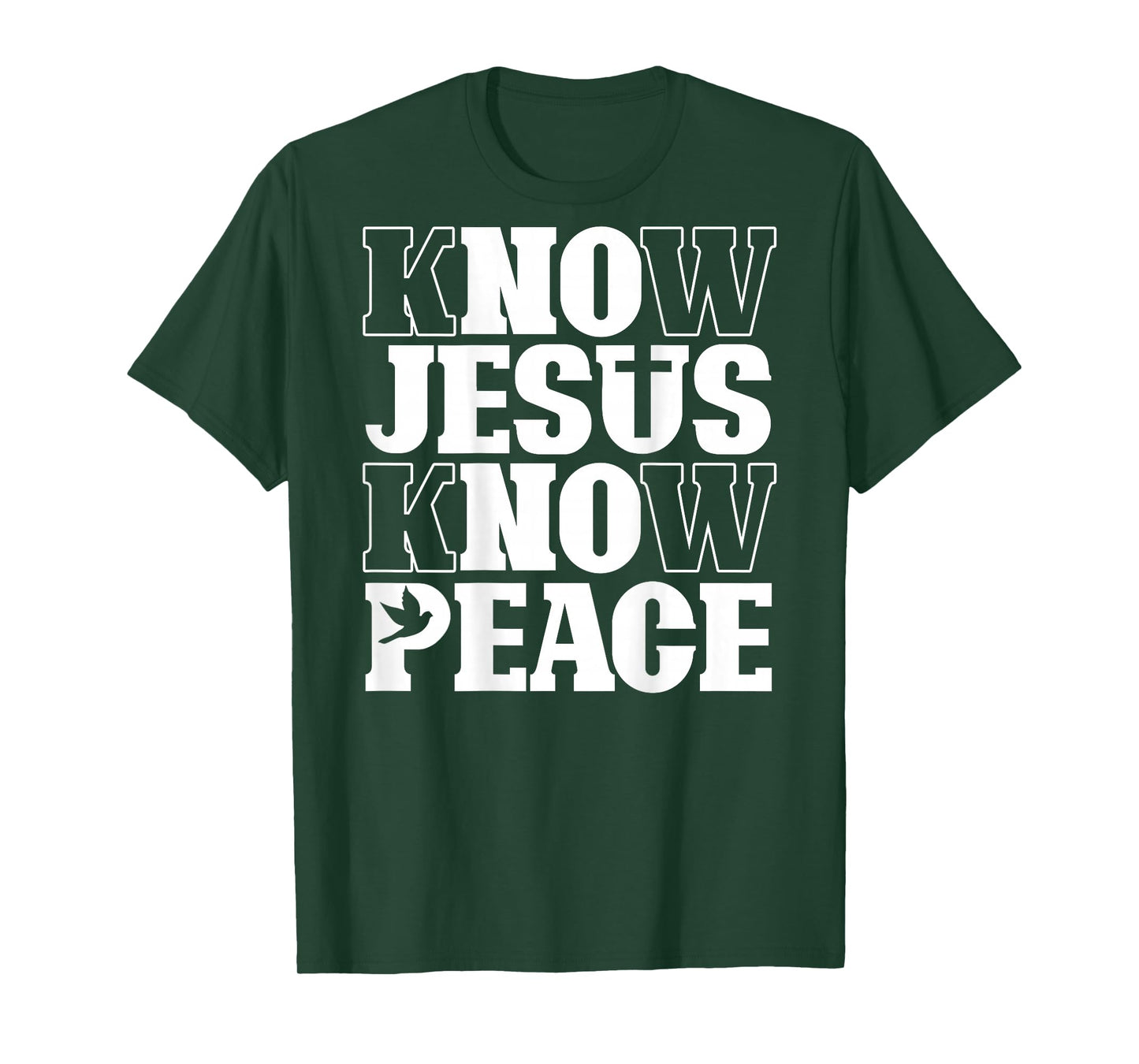 Know Jesus Know Peace Religion God Church Christian (Back) T-Shirt