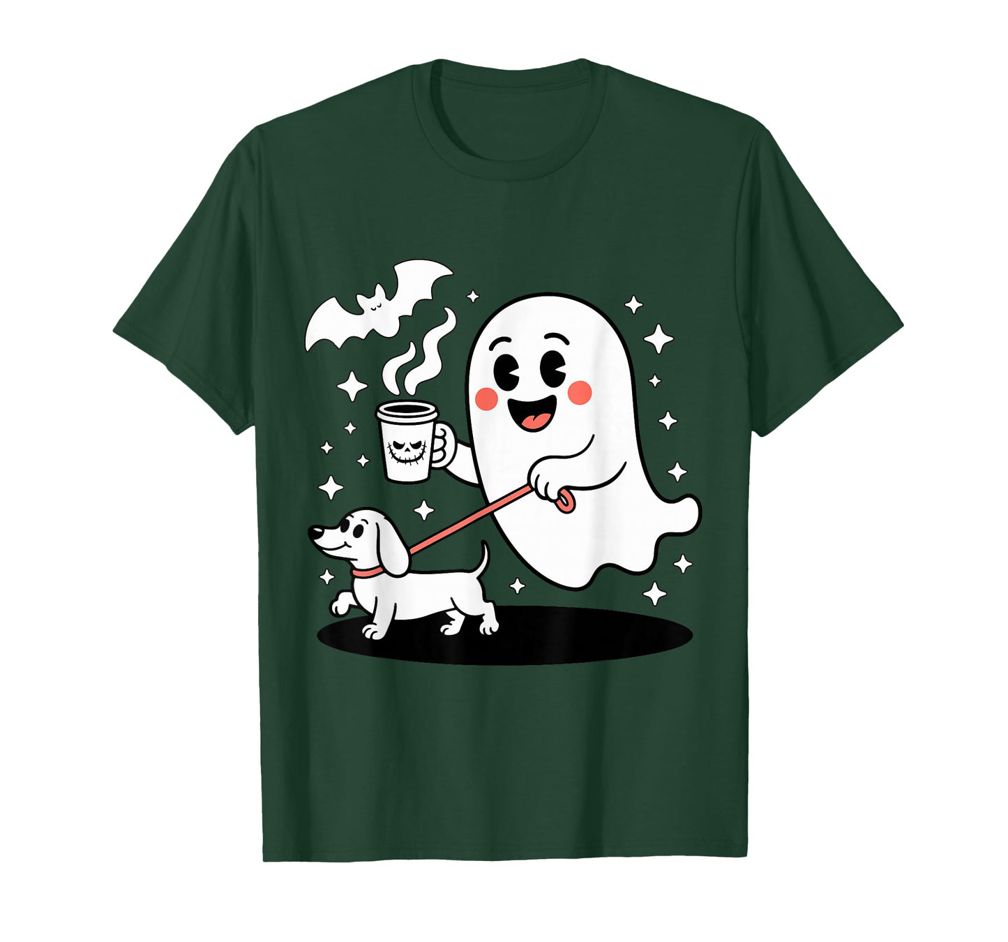 Funny Dachshund Ghost Halloween Spooky Season Weenie Dog T-Shirt