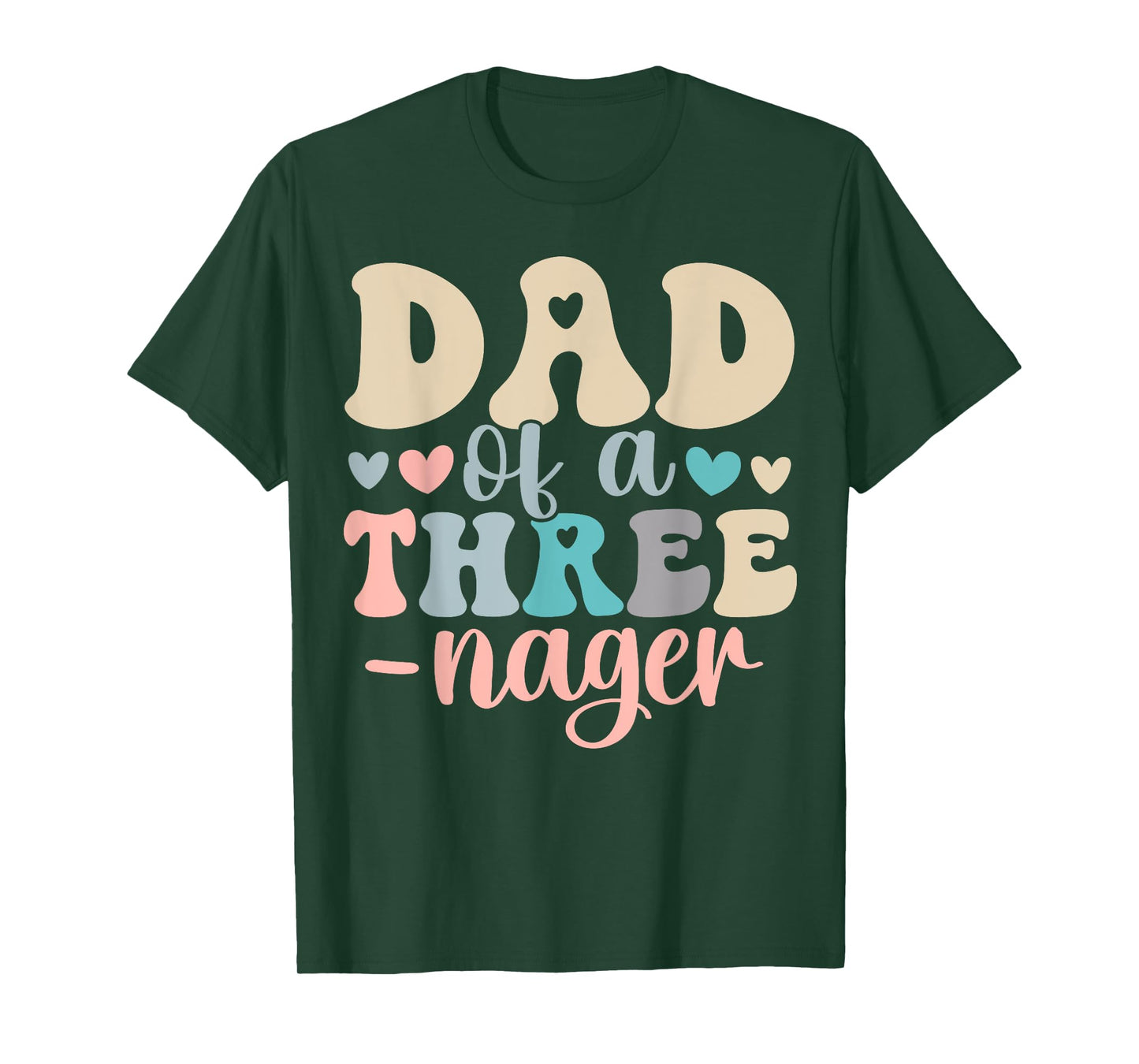 Dad Of A Threenager 3rd Birthday Matching Family Boho T-Shirt