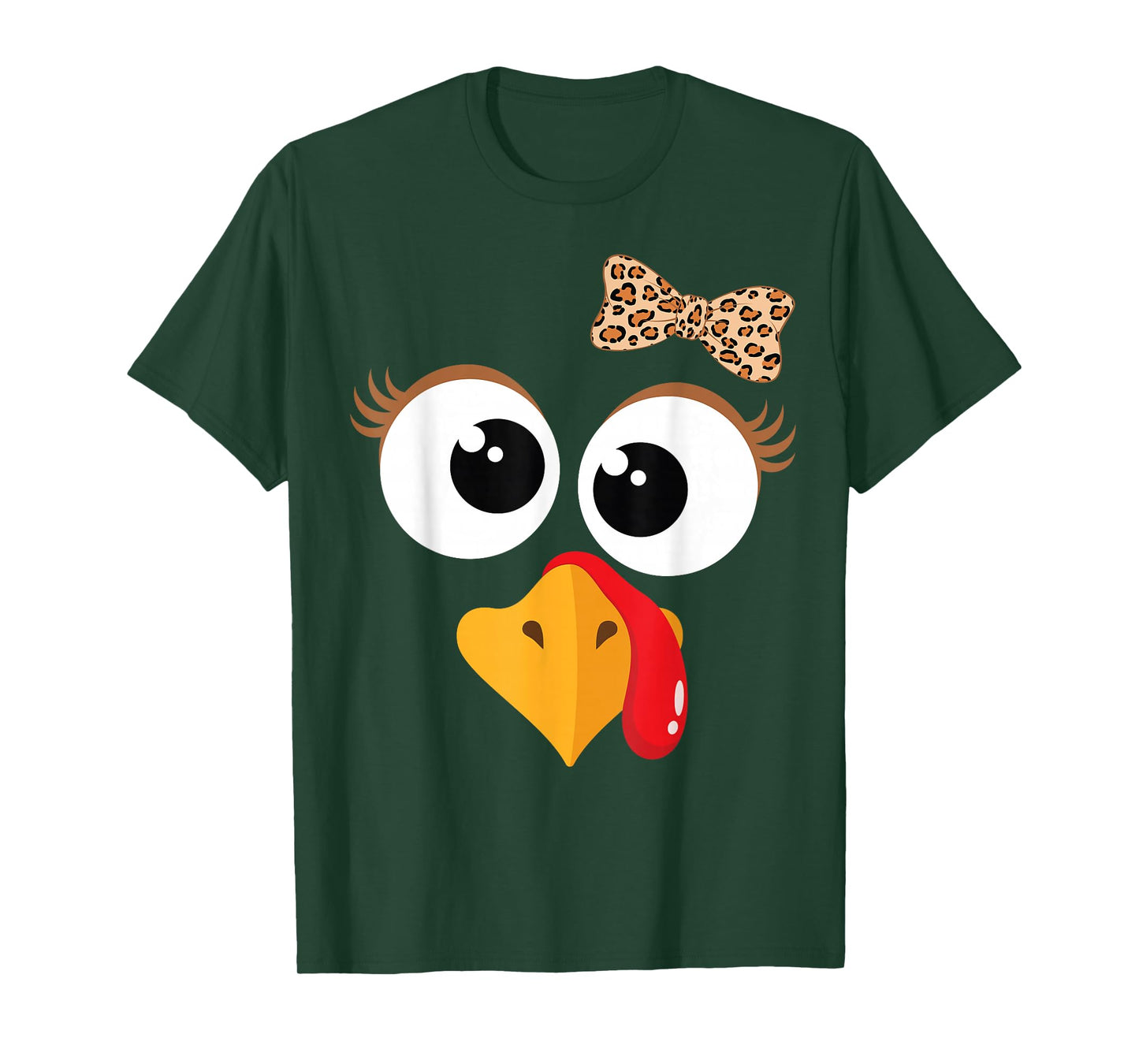 Funny Thanksgiving Turkey Face Costume Women Girl T-Shirt