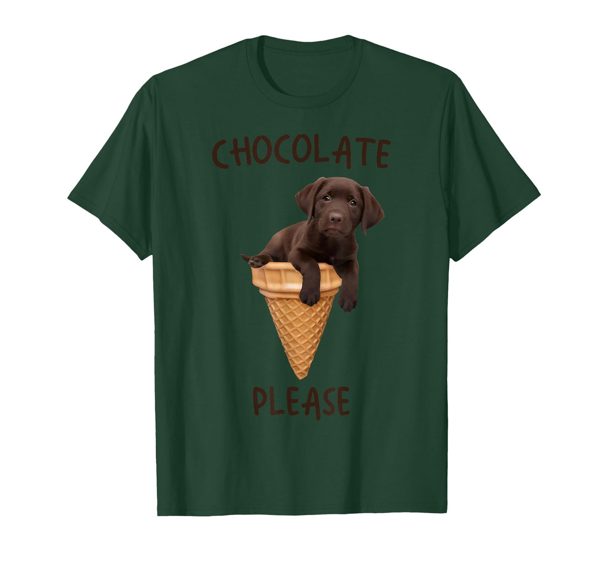 Chocolate Lab Waffle Cone Ice Cream Cute Labrador Puppy Dog T-Shirt for Men Women Kids