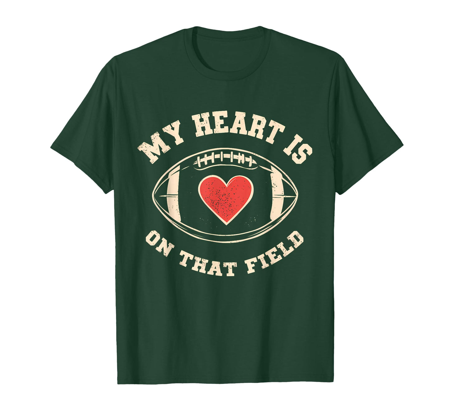 Football My Heart Is On That Field – Retro Football Lover T-Shirt