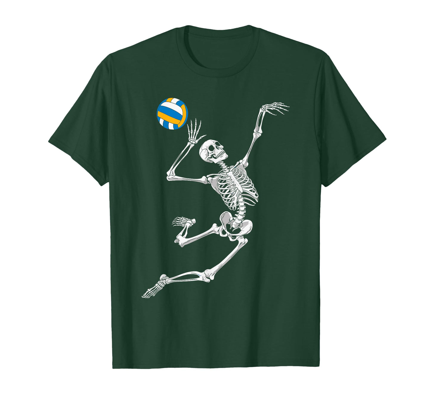Funny Skeleton Playing Volleyball Lovers Spooky Halloween T-Shirt