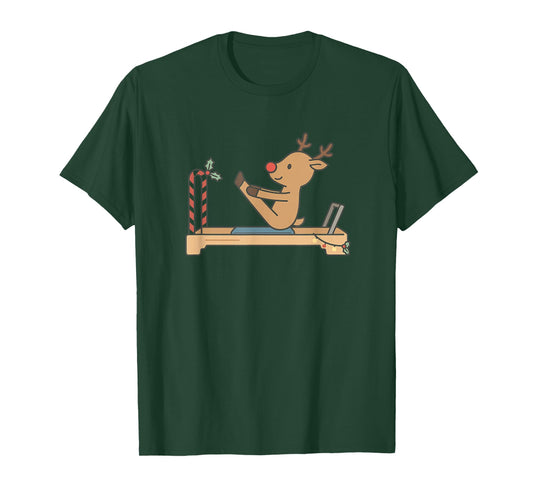 Reindeer Pilates Reformer Christmas T-Shirt