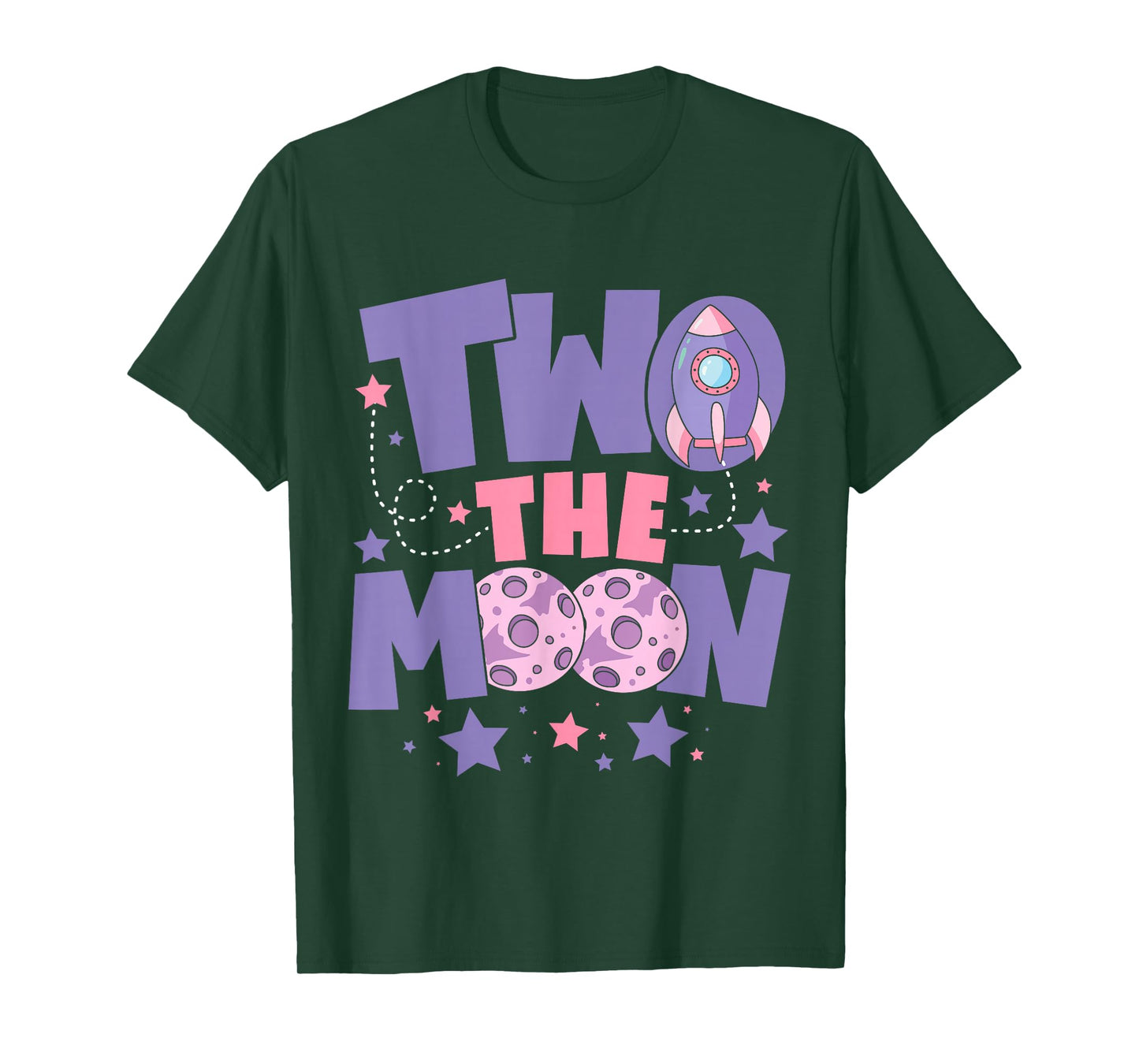 Two The Moon 2nd Birthday Girl Boy 2 Year Old Toddler T-Shirt
