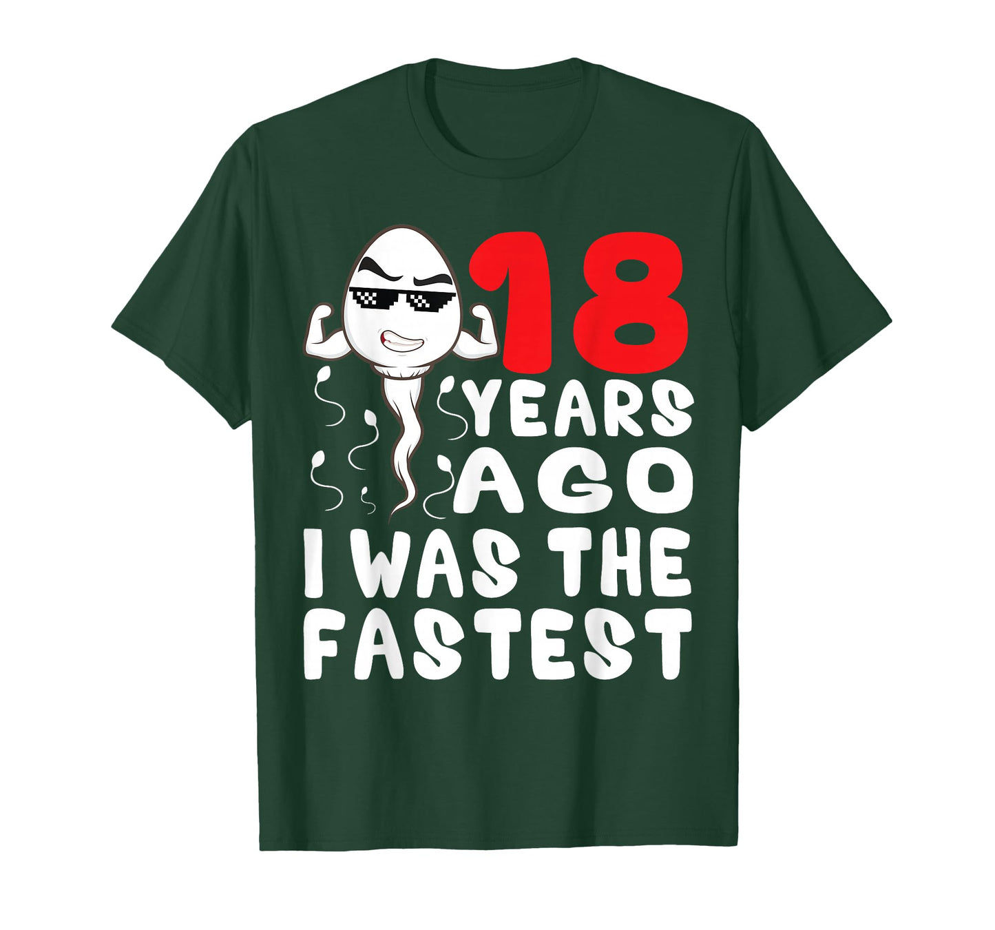 Mens 18 Years Ago I was The Fastest Funny 18th Birthday Gag T-Shirt