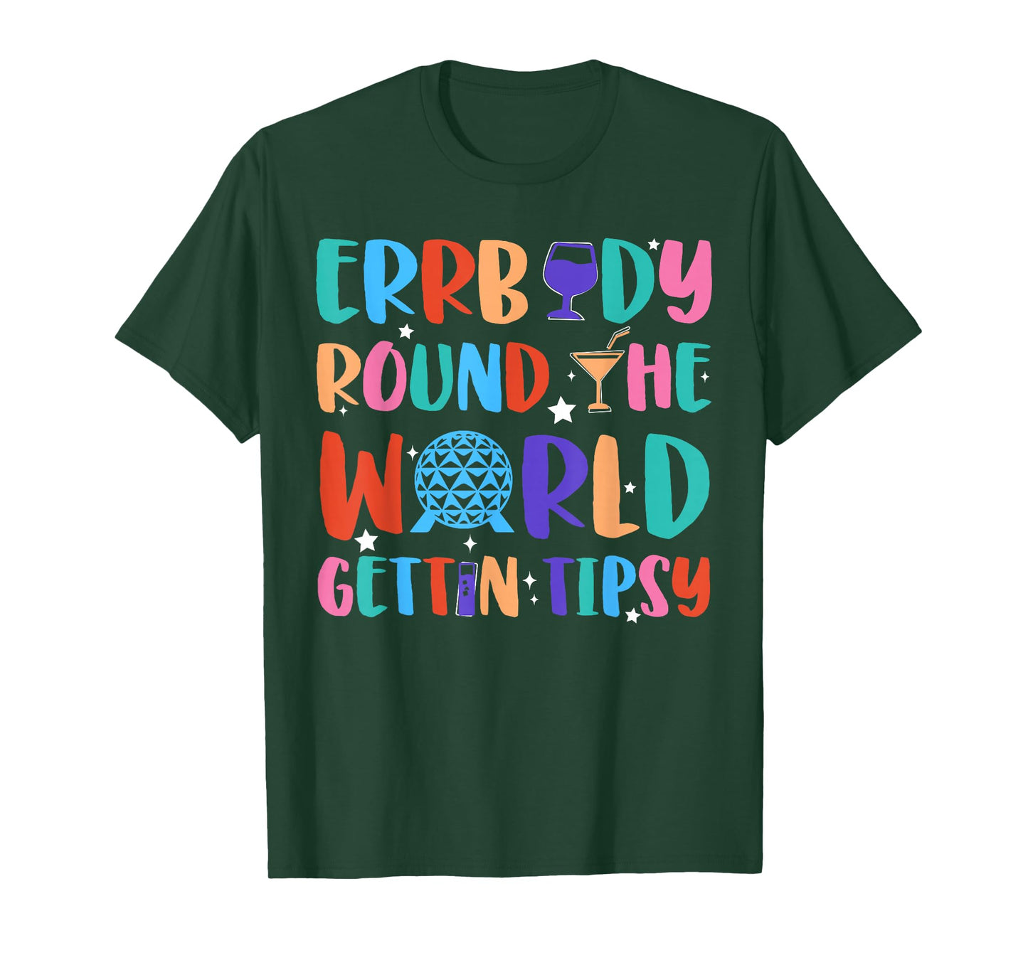 Errbody Round The World Gettin Tipsy Food and Wine Festival T-Shirt