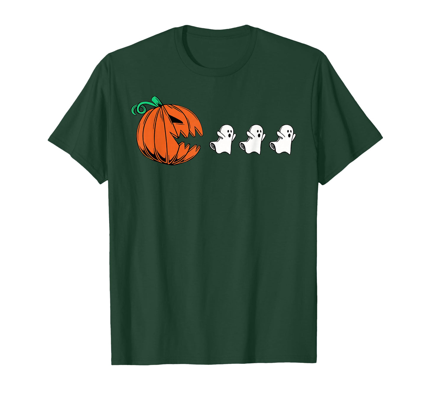 Funny Gamer Gaming Pumpkin Eating Ghost Halloween Costume T-Shirt