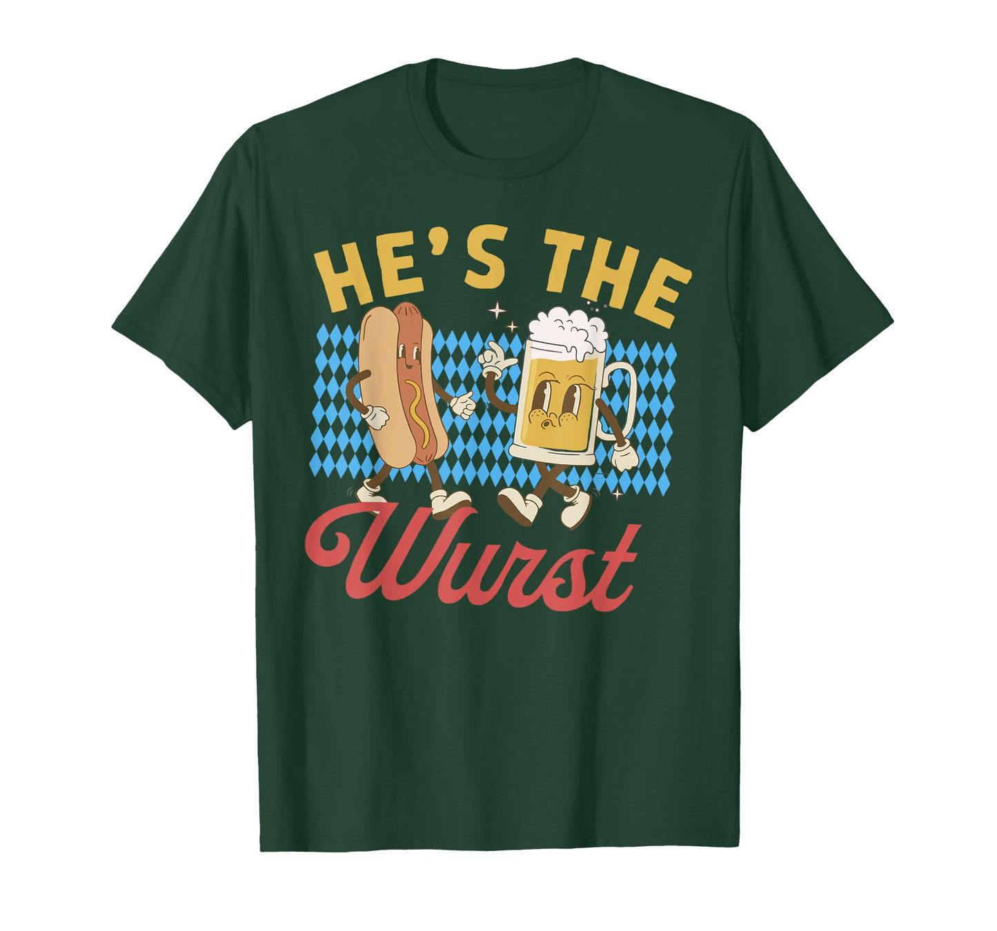Funny Oktoberfes Hes the Wurst Shes a Brat Couples Matching T-Shirt