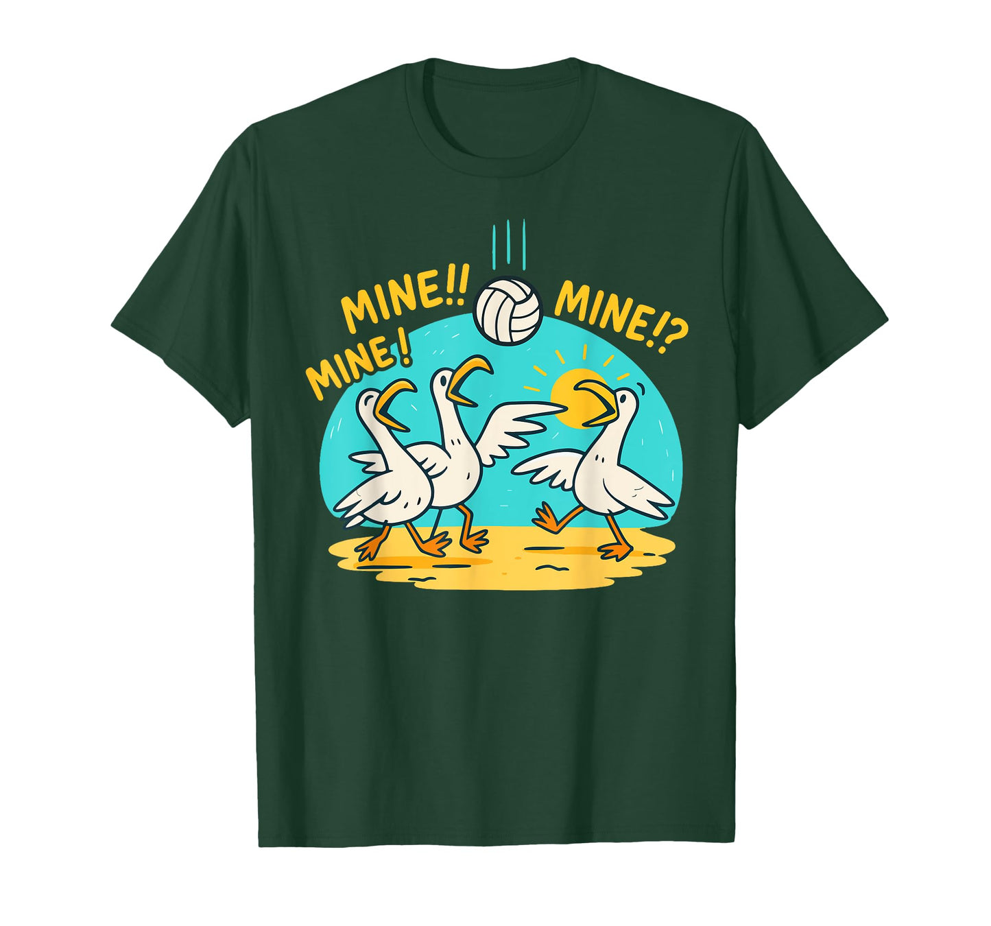 Funny Bird Playing Volleyball Sports Game Day Meme T-Shirt