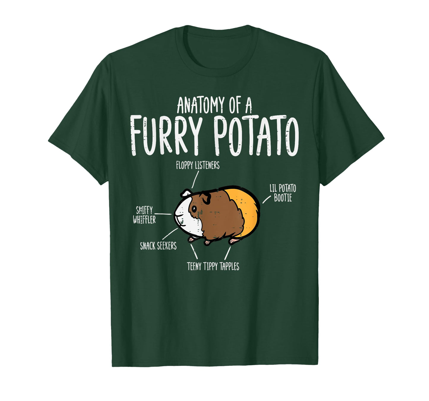Guinea Pig Anatomy Of Furry Potato Funny Cavy Men Women Kids T-Shirt