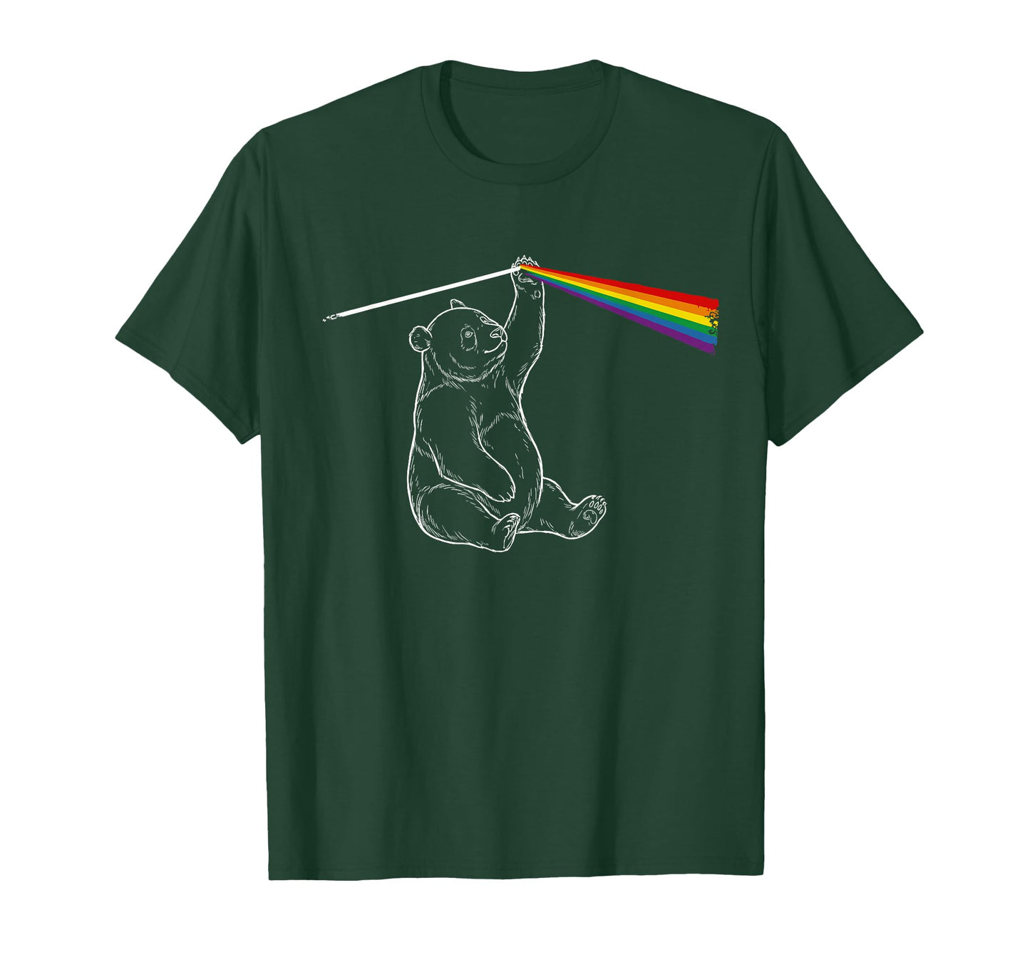 Playing with Light Panda Rainbow Men Kids Women T-Shirt