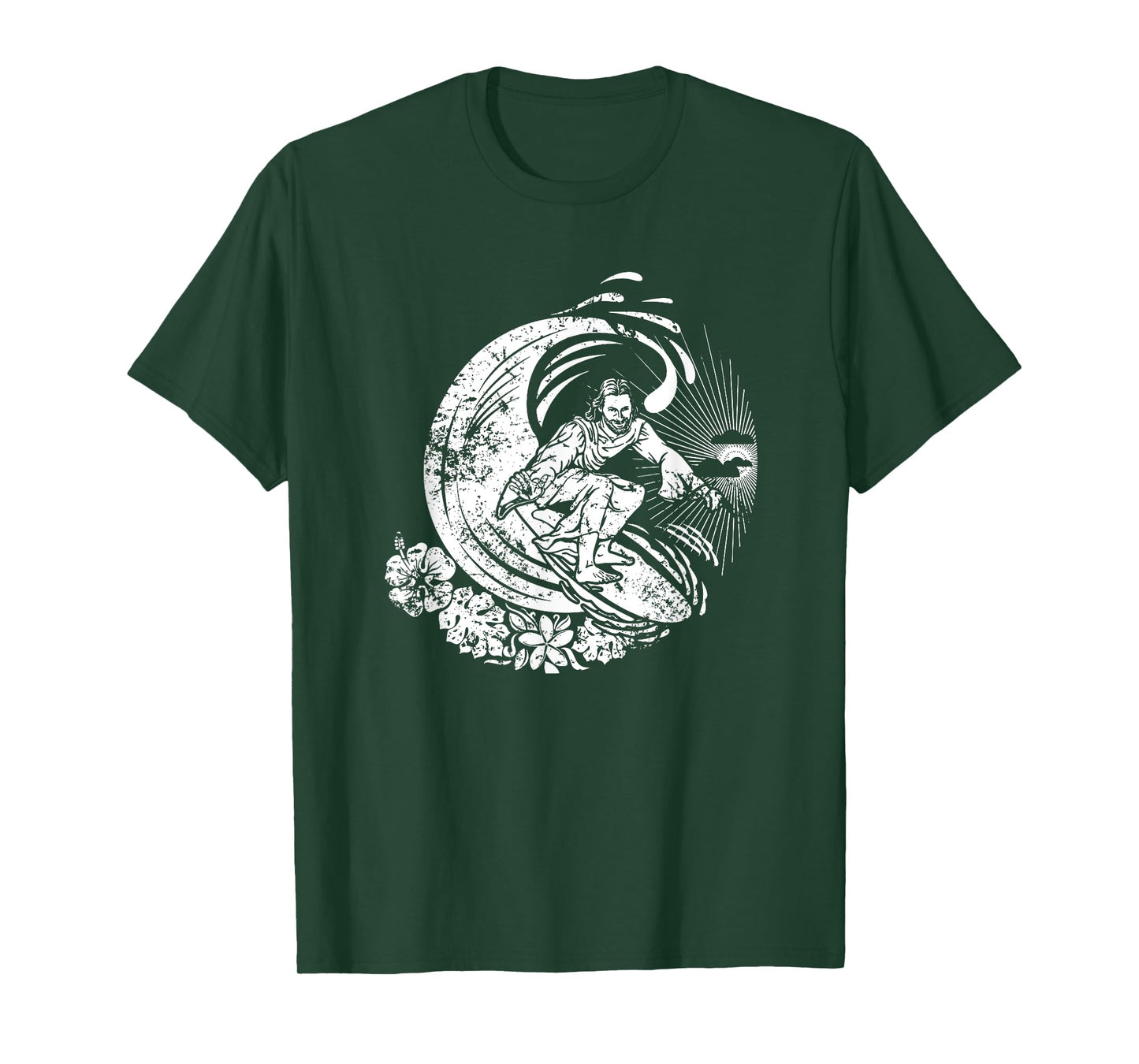 Surfing Jesus Vintage Distressed T-Shirt