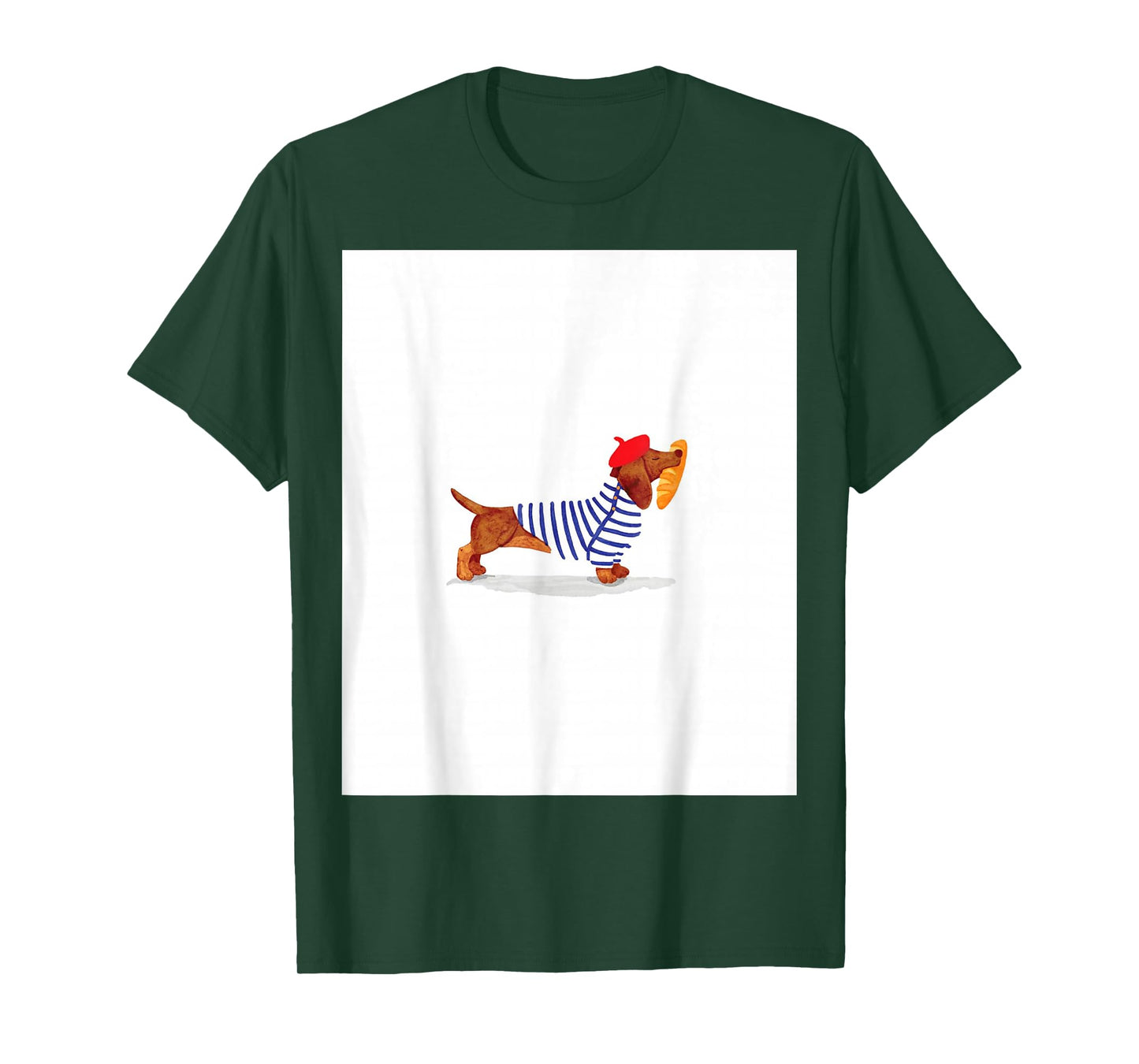 Dachshund Beret Baguette Cute French Doxie T-Shirt