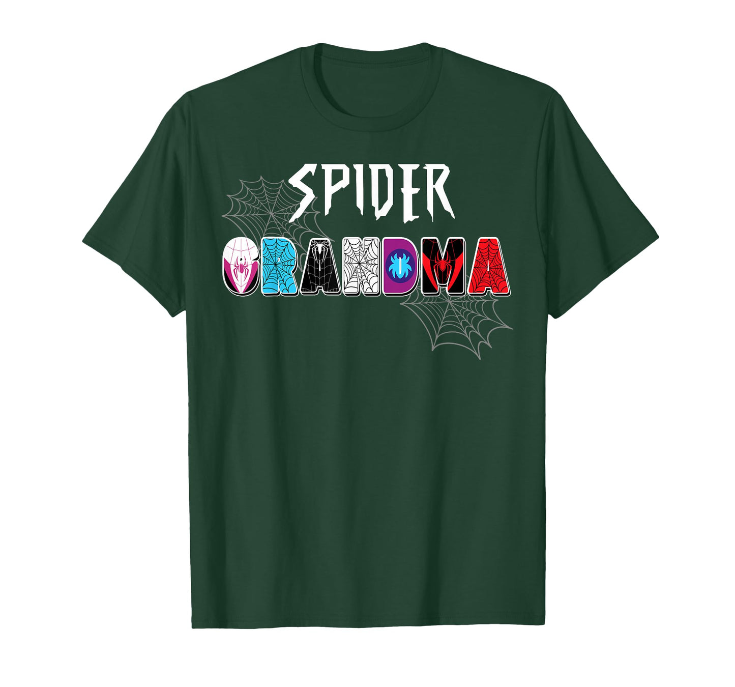 Women Spider Grandma Matching Family Birthday Party T-Shirt
