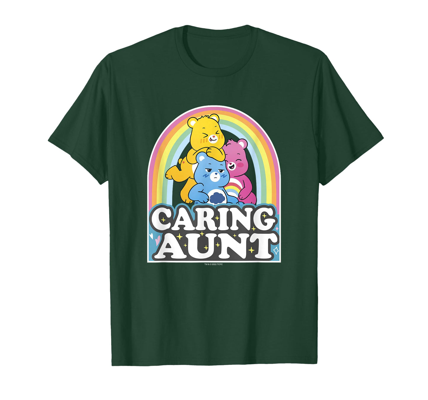 Care Bears Caring Aunt Retro Rainbow Grumpy Group Shot T-Shirt