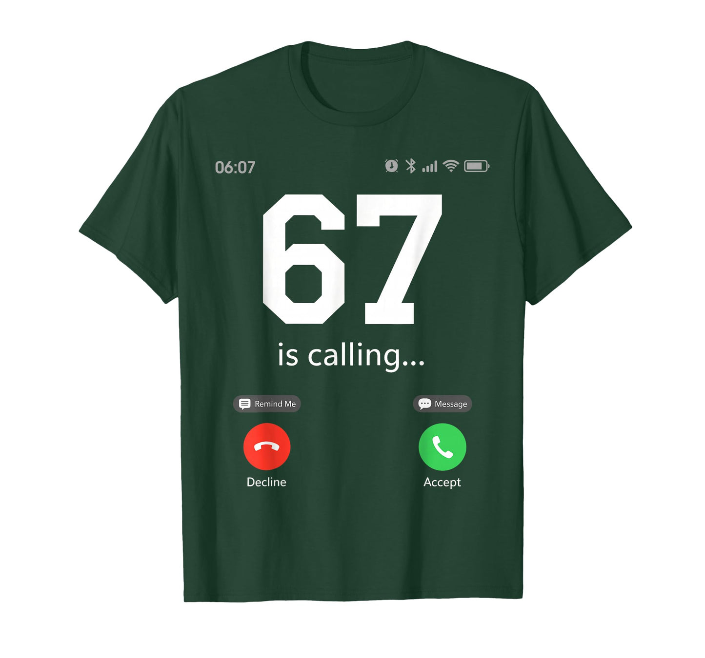 67 is Calling 6-7 Meme Kids Six Seven Youth Funny 6 7 T-Shirt
