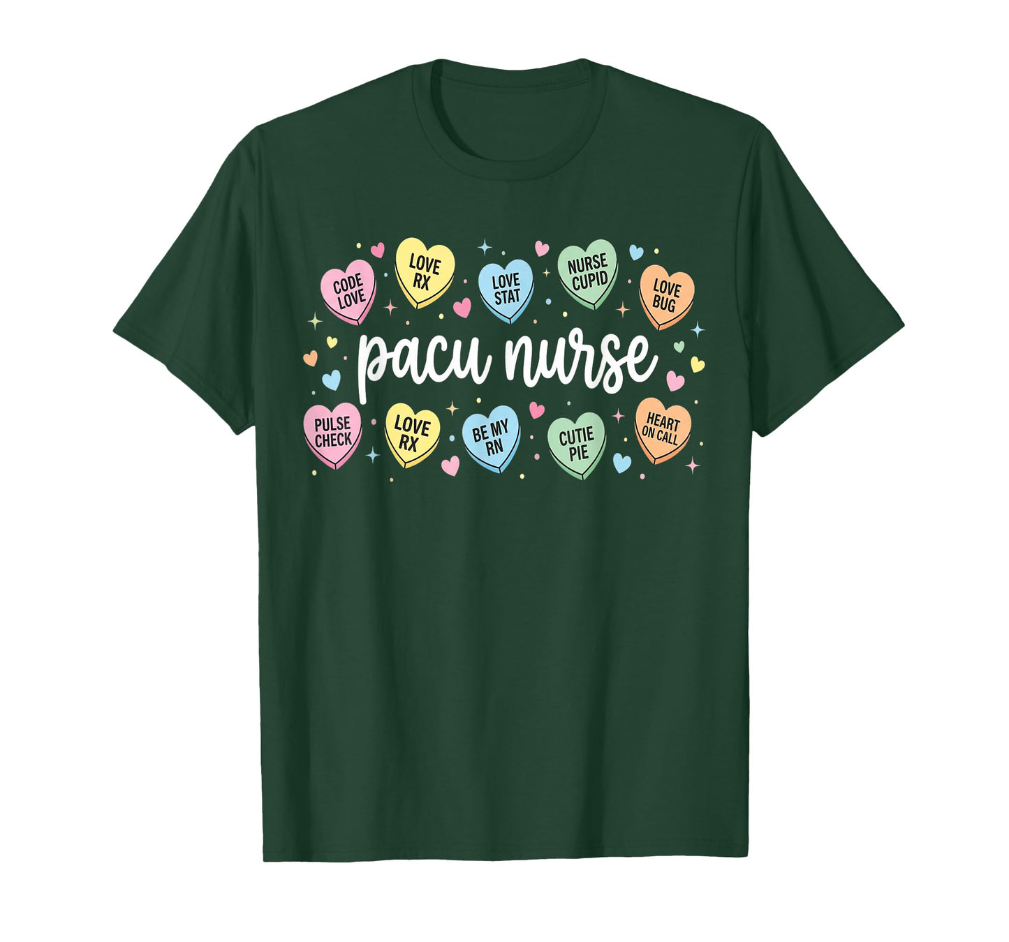 Nurses Heart Pacu Valentine Post Anesthesia Care Unit Nurse T-Shirt