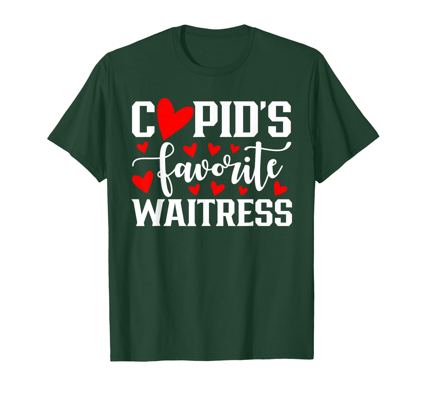 Cupid's Favorite Waitress Cute Heart Valentine's Day T-Shirt