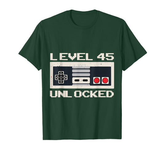 Unlock Level 45 Years Ago 45th Birthday Shirts for Women Men T-Shirt