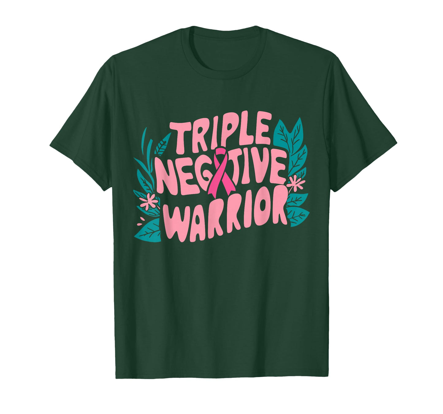 Triple Negative Warrior Pink Ribbon Breast Cancer T-Shirt
