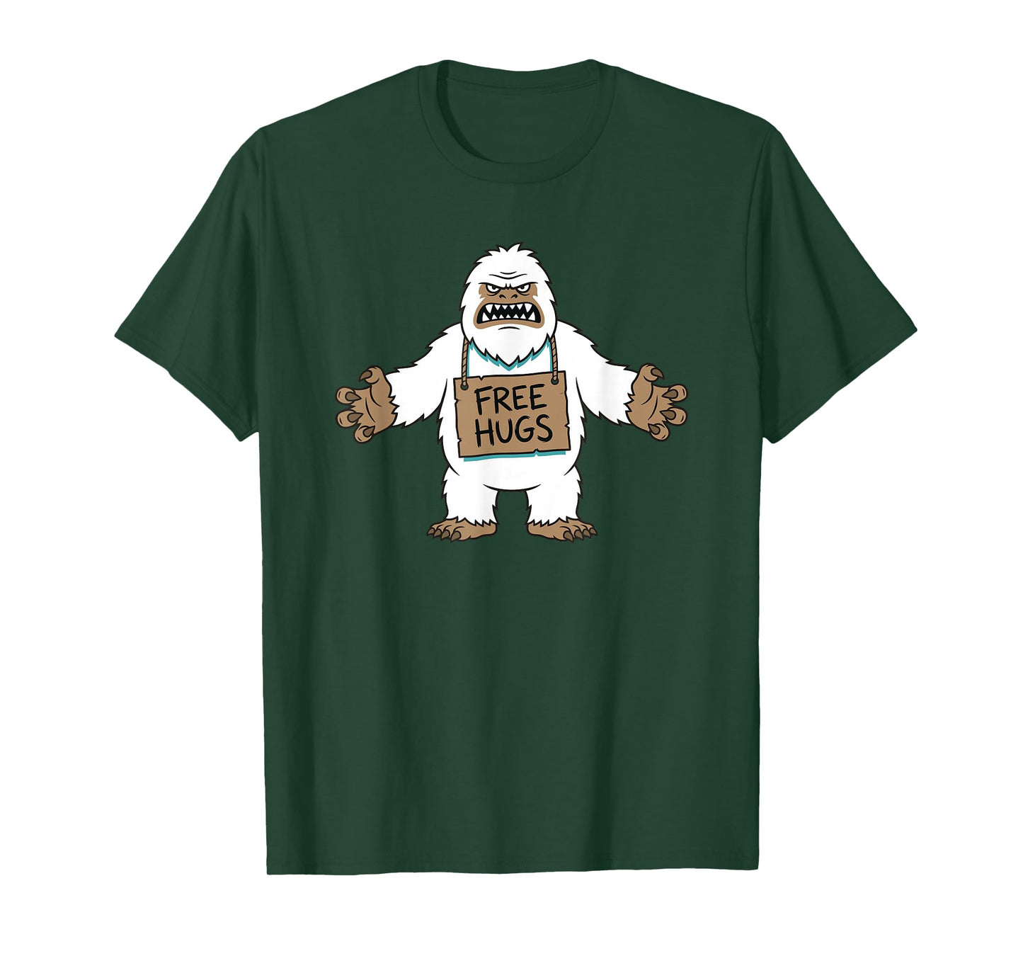 Funny Abominable Snowman Free Hugs Bigfoot Sasquatch T-Shirt