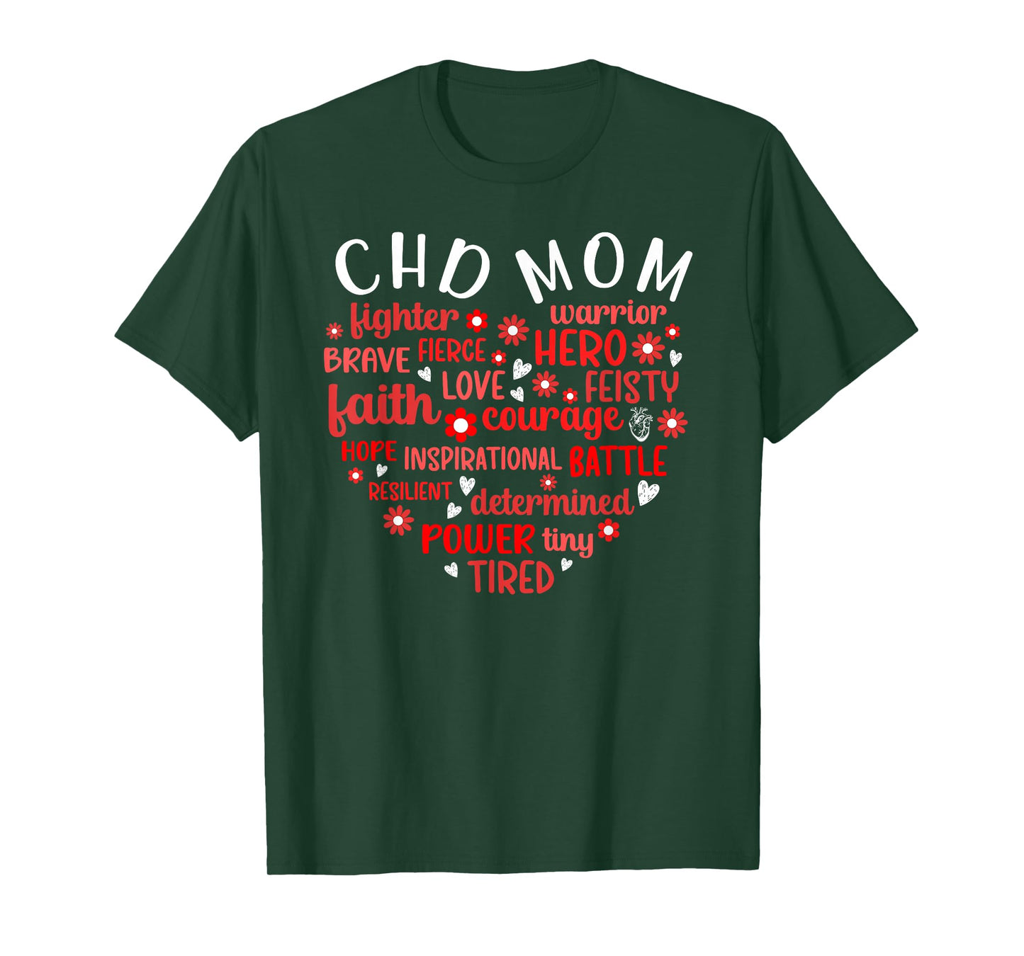 CHD Mom Heart Congenital Heart Disease Mom CHD Awareness T-Shirt
