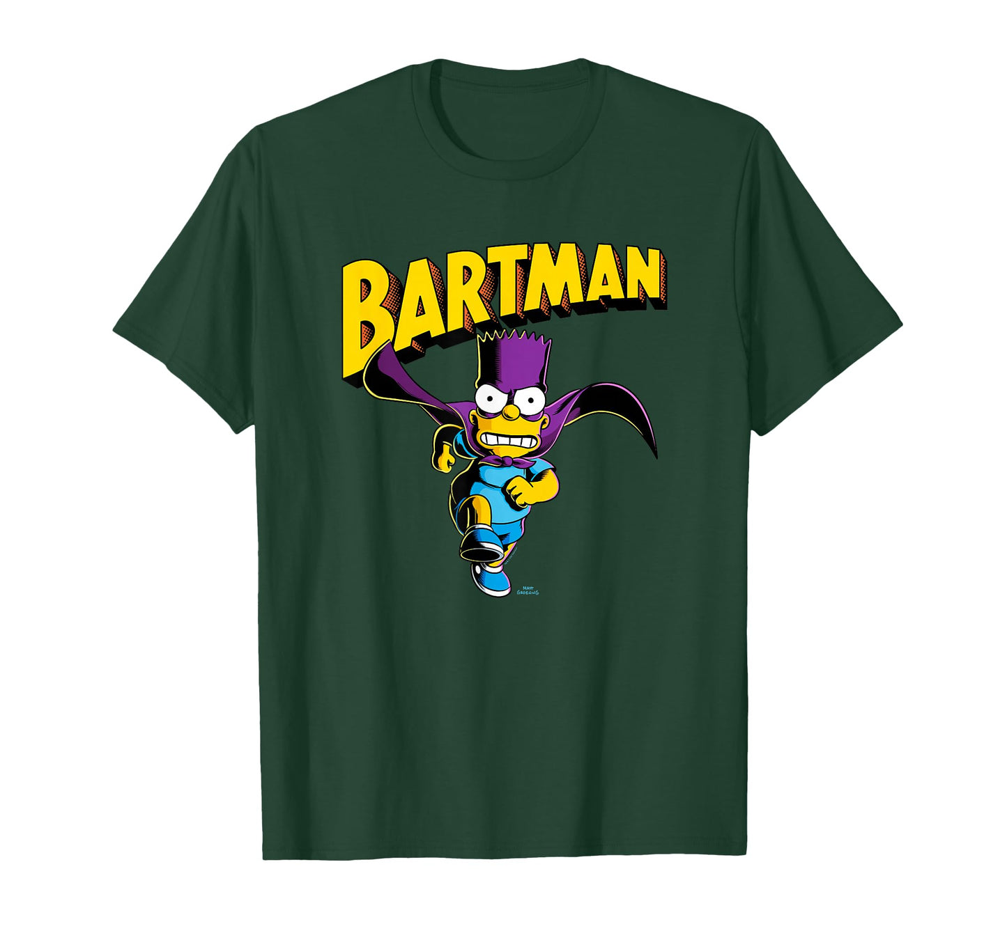 The Simpsons Bart Simpson Bartman Running Super Hero Logo T-Shirt