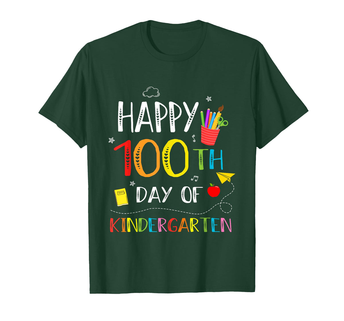 100 Days Of Kindergarten Happy 100th Day Of School Teachers T-Shirt