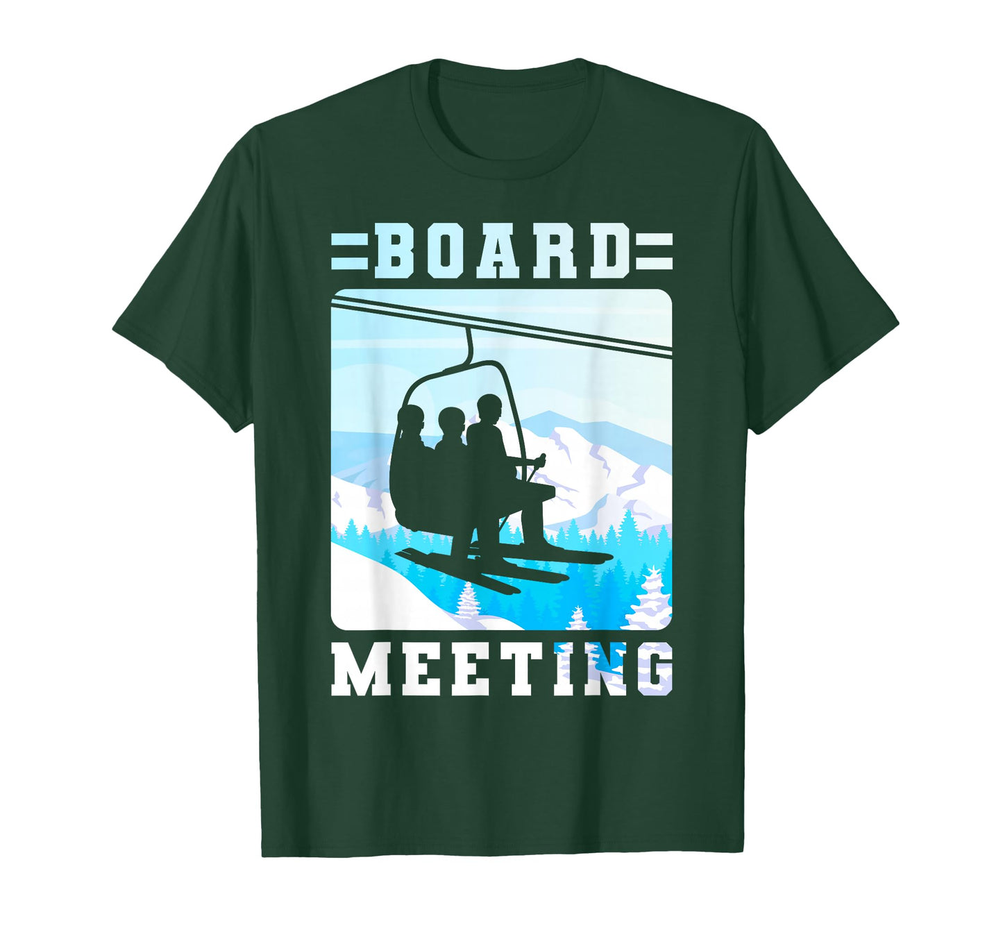 Snowboard Board Meeting Ski Lift Skier Winter Sports T-Shirt