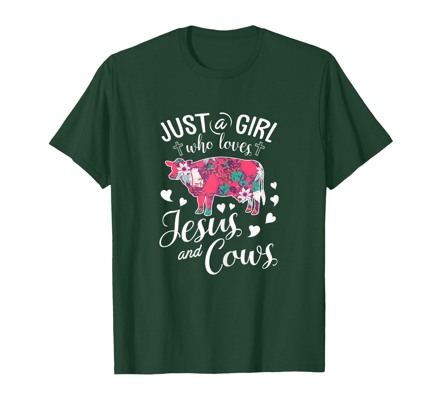 Just A Girl Who Loves Jesus And Cows T Shirt Farmer Lover T-Shirt