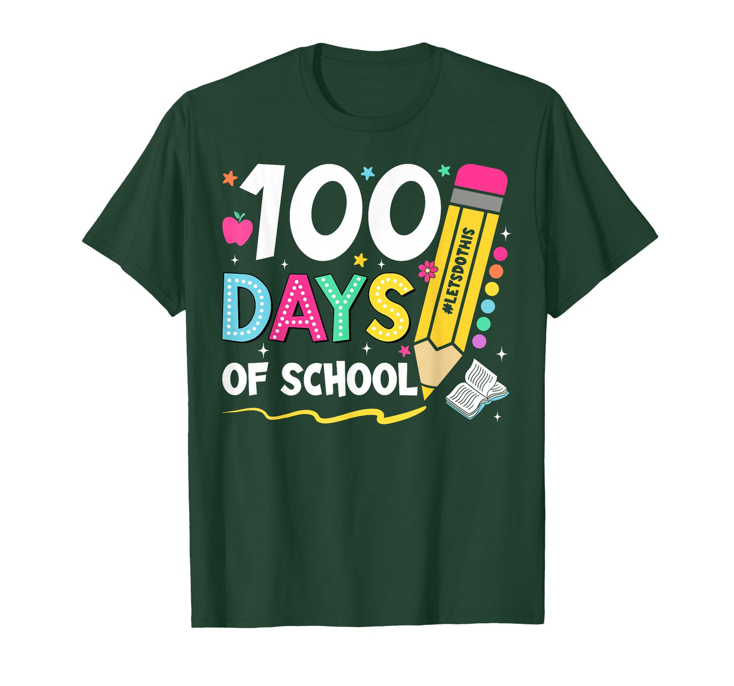Teacher Kids Retro Groovy 100 Days Happy 100th Day of School T-Shirt
