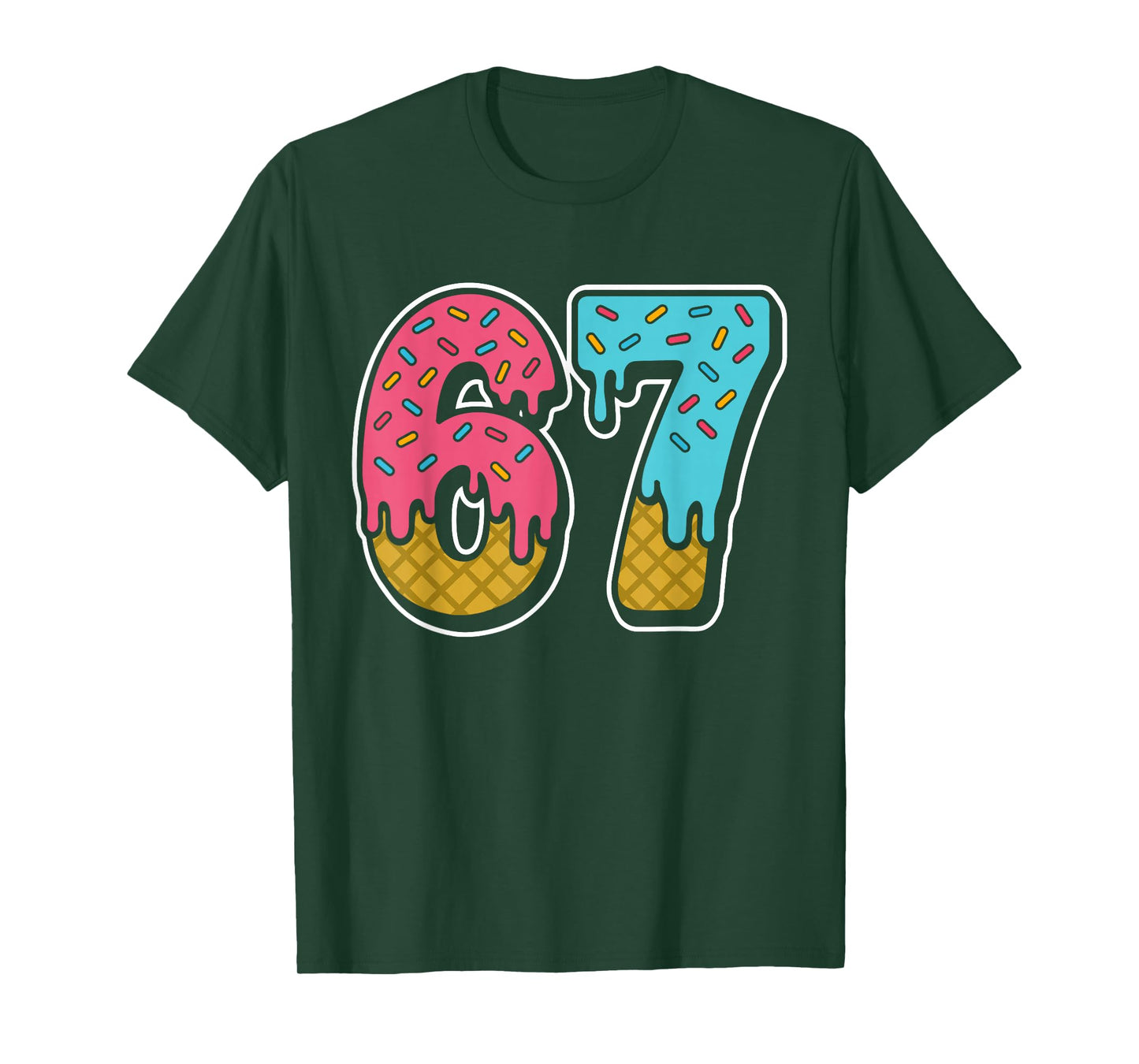67 Ice Cream Drip Meme Funny Six Seven Gen Alpha Slang T-Shirt