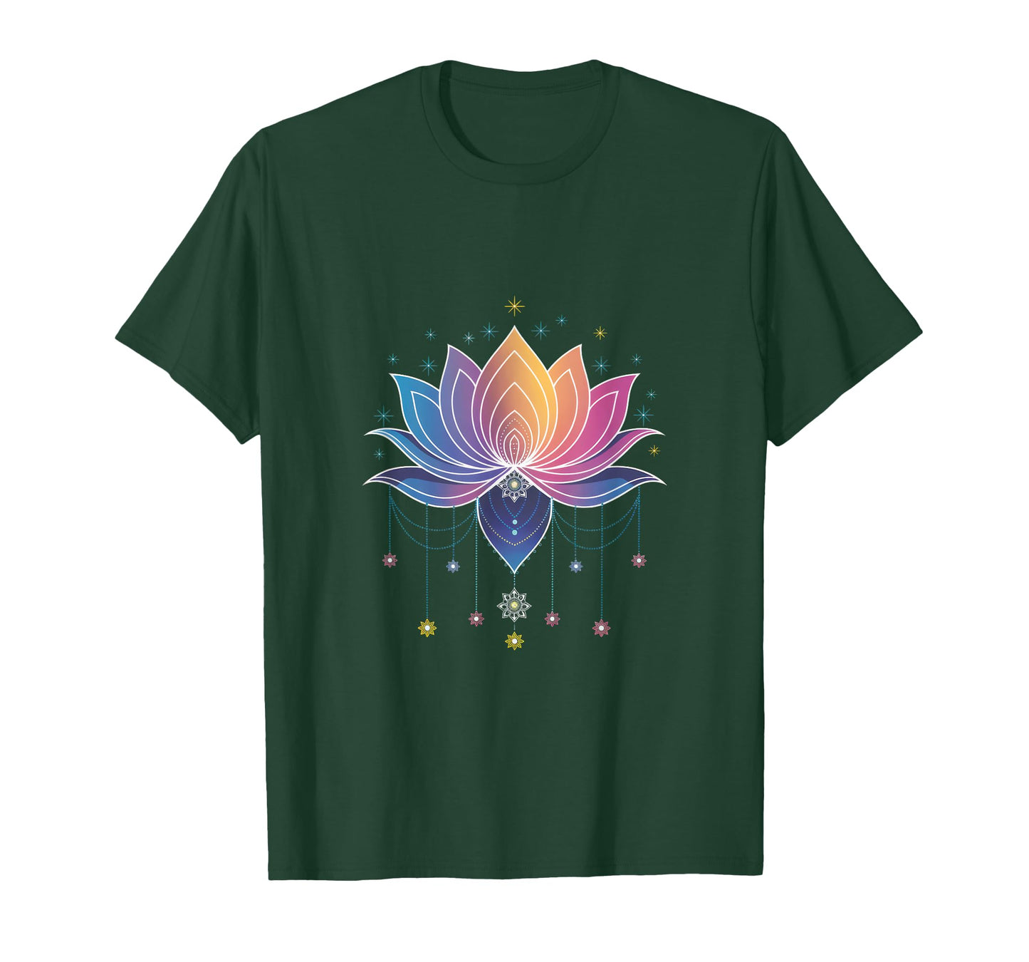 Bohemian Rainbow Lotus Flower Yoga Lotus flower T-Shirt