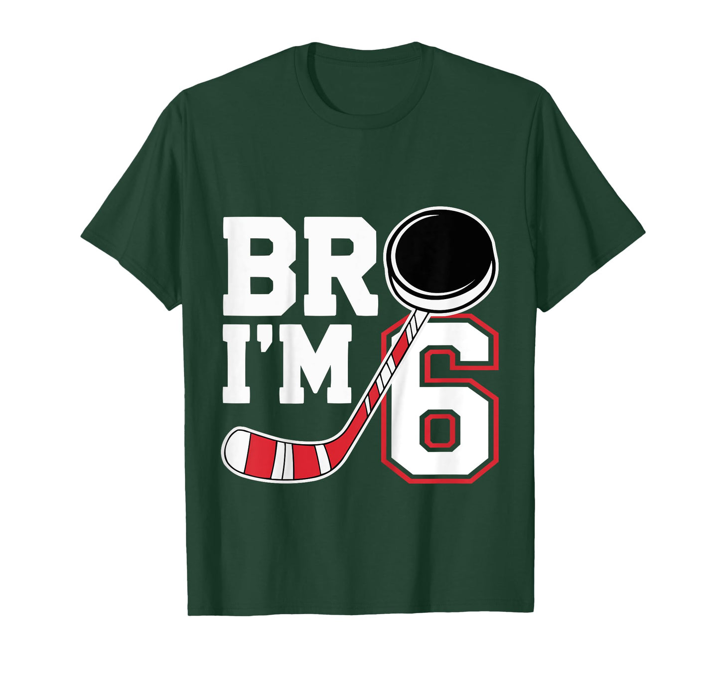 Kids Six Years Old tee 6th Birthday Hockey Player Birthday T-Shirt
