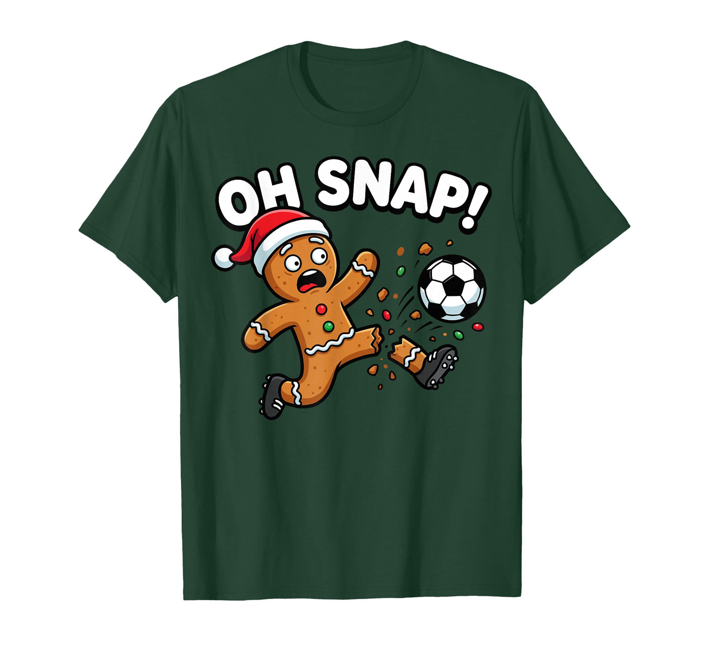 Oh Snap Gingerbread Soccer Kick Funny T-Shirt