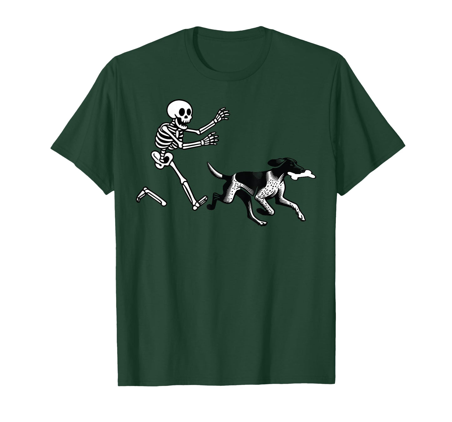 German Shorthaired Pointer Running Skeleton Halloween T-Shirt