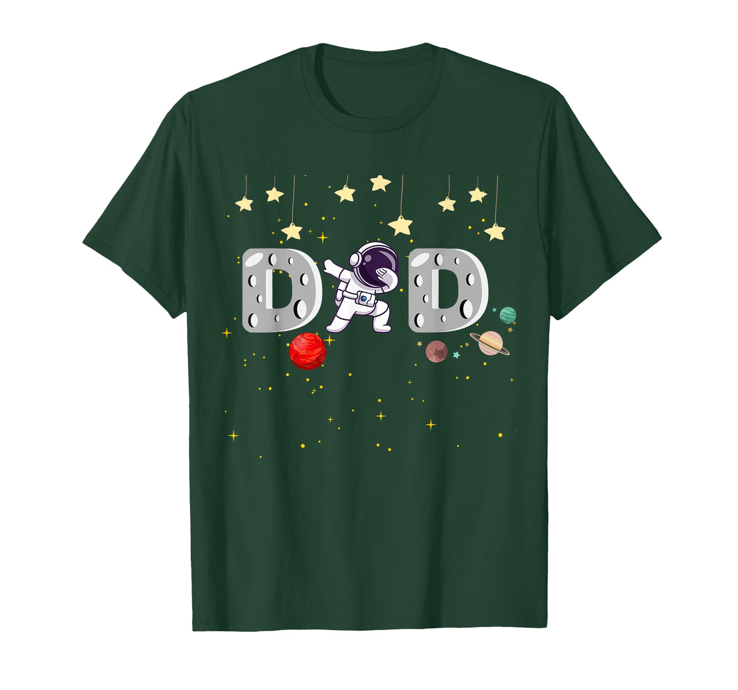 Father's Day Dad Astronaut Space Birthday Planets Daddy T-Shirt